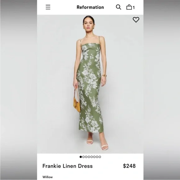 Reformation Linen Frankie Midi Dress - Picture 2 of 13